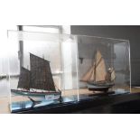 A SCRATCH -BUILT MODEL SAILING BOAT 'Diana' WY12 and another similar 'Corsaire' both in perspex