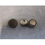A SILVER PILL BOX and two others similar (3)