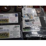 TWO ALBUMS CONTAINING FIRST DAY COVERS COMMEMORATING FAMOUS FLIGHTS, PILOTS AND AIRCRAFT, many