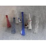 A SELECTION OF OVERLAID AND CUT-GLASS CHEROOT HOLDERS and other similar cheroot holders including