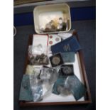 A COLLECTION OF GREAT BRITAIN AND WORLD COINS including pre-1947 denominations, a Victorian Crown,