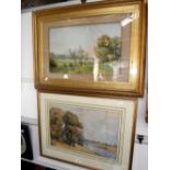 A VICTORIAN WATERCOLOUR 'Old Caversham Bridge from the Warren' and another watercolour view of