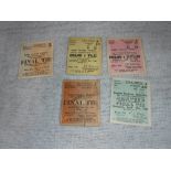 A COLLECTION OF VINTAGE 'WEMBLEY' FOOTBALL TICKETS, including FA Cup Final Tie 1956, and 1959