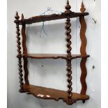 A SET OF VICTORIAN OAK WALL SHELVES 23" high x 20" wide