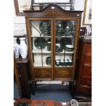 AN EDWARDIAN GLAZED MAHOGANY BOOKCASE 35.5" wide