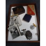 A SORRENTO WARE INLAID WOOD BOX with Commemorative Medals and other items (one box)