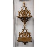 A PAIR OF 19TH CENTURY GOTHIC STYLE GILTWOOD WALL BRACKETS