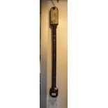 A MAHOGANY STICK BAROMETER inscribed 'I Blatt Brighton'