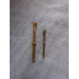 AN UNMARKED YELLOW METAL PROPELLING PENCIL and one other (2)