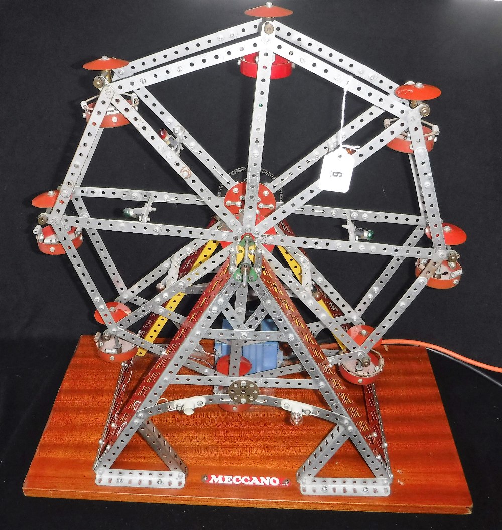 MECCANO; A VINTAGE 'BIG WHEEL' or Ferris Wheel, constructed with Meccano Circa 1960s made for a shop