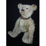 A LARGE EARLY 20TH CENTURY STEIFF TEDDY BEAR, mohair plush, centre seam, pointed snout, swivel head,