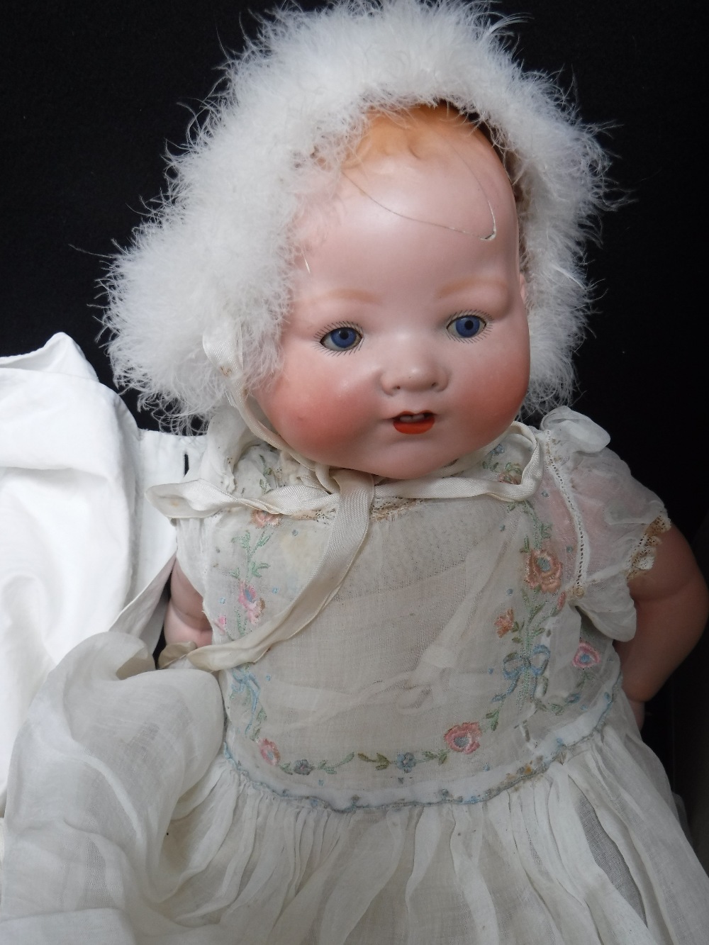 A VINTAGE CERAMIC HEADED DOLL, with a large collection of accessories, including many outfits, - Image 2 of 3