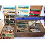HORNBY DUBLO; A VINTAGE 'OO' GAUGE RAILWAY SET, contained in a fitted period pine trunk, including a