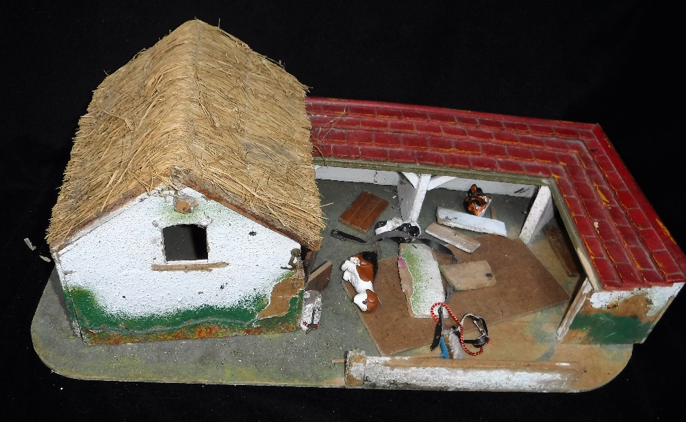 MERRYTHOUGHT; A VINTAGE PLUSH DONKEY and two 1950s/60s farmyard buildings - Image 2 of 4