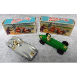 CRESCENT TOYS; A B.R.M. MK 2 GRAND PRIX RACING CAR (No 1285) boxed and a Mercedes Benz 2.5 litre