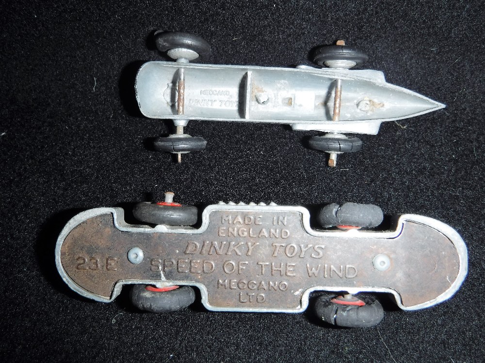 DINKY TOYS; A 1930S 'AUTO UNION' SILVER RACING CAR, A 'Speed of the wind' and another racing car ( - Image 3 of 3