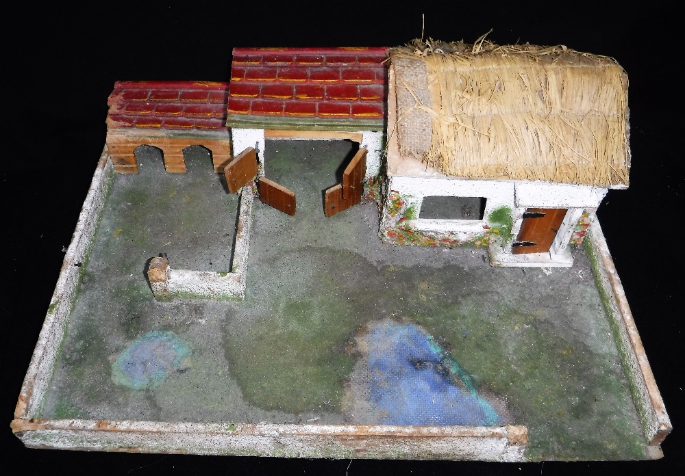 MERRYTHOUGHT; A VINTAGE PLUSH DONKEY and two 1950s/60s farmyard buildings - Image 3 of 4