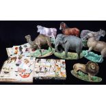 RAPHAEL TUCK & SONS LTD; A COLLECTION OF EDWARDIAN PRINTED CARD ANIMALS, The Camel, the lion, the