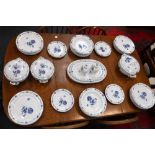 AN EXTENSIVE FURSTENBERG 'LOTTINE' DINNER SERVICE in blue decorated with roses