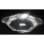 AN ART DECO OCTAGONAL SILVER BOWL,London 1929, inscribed 'G.C.S.A 3rd prize Royal Wimbledon