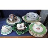 A PAIR OF BAVARIAN BLUE AND WHITE DISHES with pierced decoration and a collection of decorative