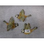 THREE WALL MOUNTING BESWICK MODELS OF FLYING BLUETITS