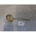 A GEORGE III SILVER LADLE by 'Richard Crossley' with shell-shaped bowl, hallmarked for London 1804