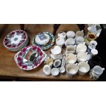 A COLLECTION OF ROYAL COMMEMORATIVE MUGS, a part dessert service and similar ceramics