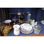 A COLLECTION OF 19TH CENTURY CERAMICS, glassware and sundries