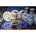 A SET OF FOUR ROYAL DOULTON SERIES WARE, transfer decorated dishes, five Royal Doulton miniature