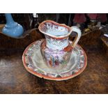 A 19TH CENTURY MASONS IRONSTONE JUG AND BASIN