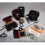 A BOXED YASHICA 635 CAMERA and a collection of other cameras and accessories