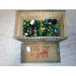 A COLLECTION OF VINTAGE GLASS MARBLES