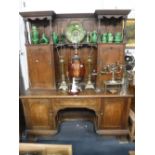 A LATE 19TH CENTURY WALNUT RENAISSANCE REVIVAL SIDEBOARD with panelled superstructure, 68" wide