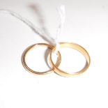 TWO 22CT YELLOW GOLD WEDDING BANDS (c.4.8gms)