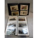 TWO ALBUMS OF POSTCARDS, including topographical views, World War II aircraft and other subjects (