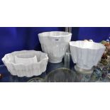 THREE SHELLEY FOOD MOULDS
