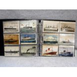 A COLLECTION OF EDWARDIAN AND LATER POSTCARDS OF TRANSPORT, including steam trains, ships and