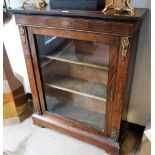 A 19TH CENTURY INLAID WALNUT PIER CABINET with ormolu mounts 33" wide