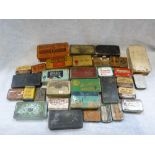 A COLLECTION OF VINTAGE TINS including 'Bifurcated Rivits' and 'Dunlop' patches