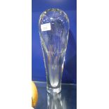 A DANISH STYLE STUDIO GLASS VASE, 13.5" high