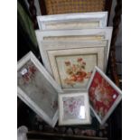 A COLLECTION OF DECORATIVE FRAMED WALLPAPER AND TEXTILE FRAGMENTS