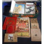 EPHEMERA including scrap album, magazines, books and other ephemera (one box)