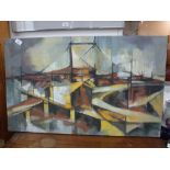 WITHEY: 'Severn Bridge' c1973, oil on canvas