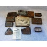 A COLLECTION OF COPPER PRINTING BLOCKS including Knapps Grass Cultivator and others (one box)