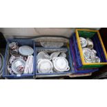 FOUR BOXES OF MIXED TABLE AND DINNERWARE