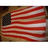 A LARGE VINTAGE AMERICAN 'STARS & STRIPES' FLAG, 116" long