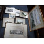 A COLLECTION OF TOPOGRAPHICAL PRINTS and small watercolours