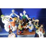 COALPORT CHARACTERS: A Collection of Wallace & Gromit studies including Wallace painting and a