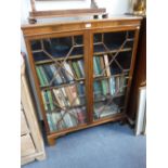 A MAHOGANY BOOKCASE with astragal glazed doors, 48" high x 37" wide